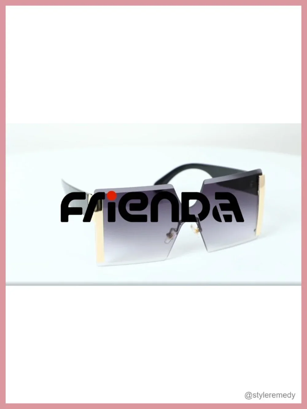 3 Pairs Oversized Square Rimless Sunglasses Women Trendy Plastic Frame UV